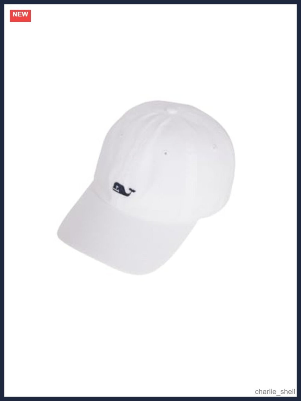 Mens Cotton Baseball Cap Whale Logo Adjustable Leather Strap Hat